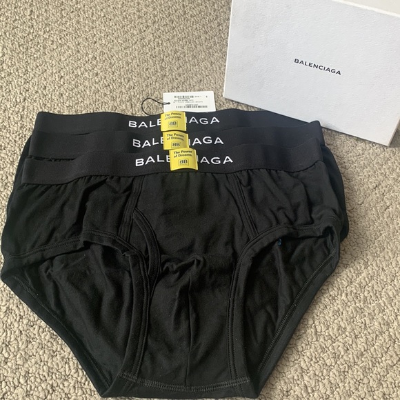 Balenciaga Men’s Logo 3-Piece Brief Underwear Set - Picture 4 of 9